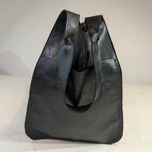 Black Faux Leather Patchwork Hobo Shoulder Bag – READ